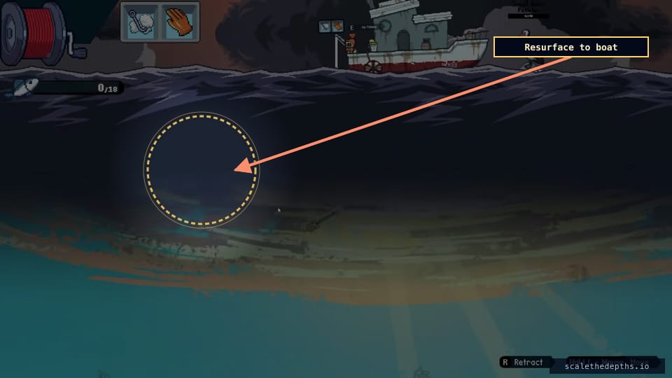 Resurface to the boat. The artifact is now banked — refresh the world and it will not respawn.